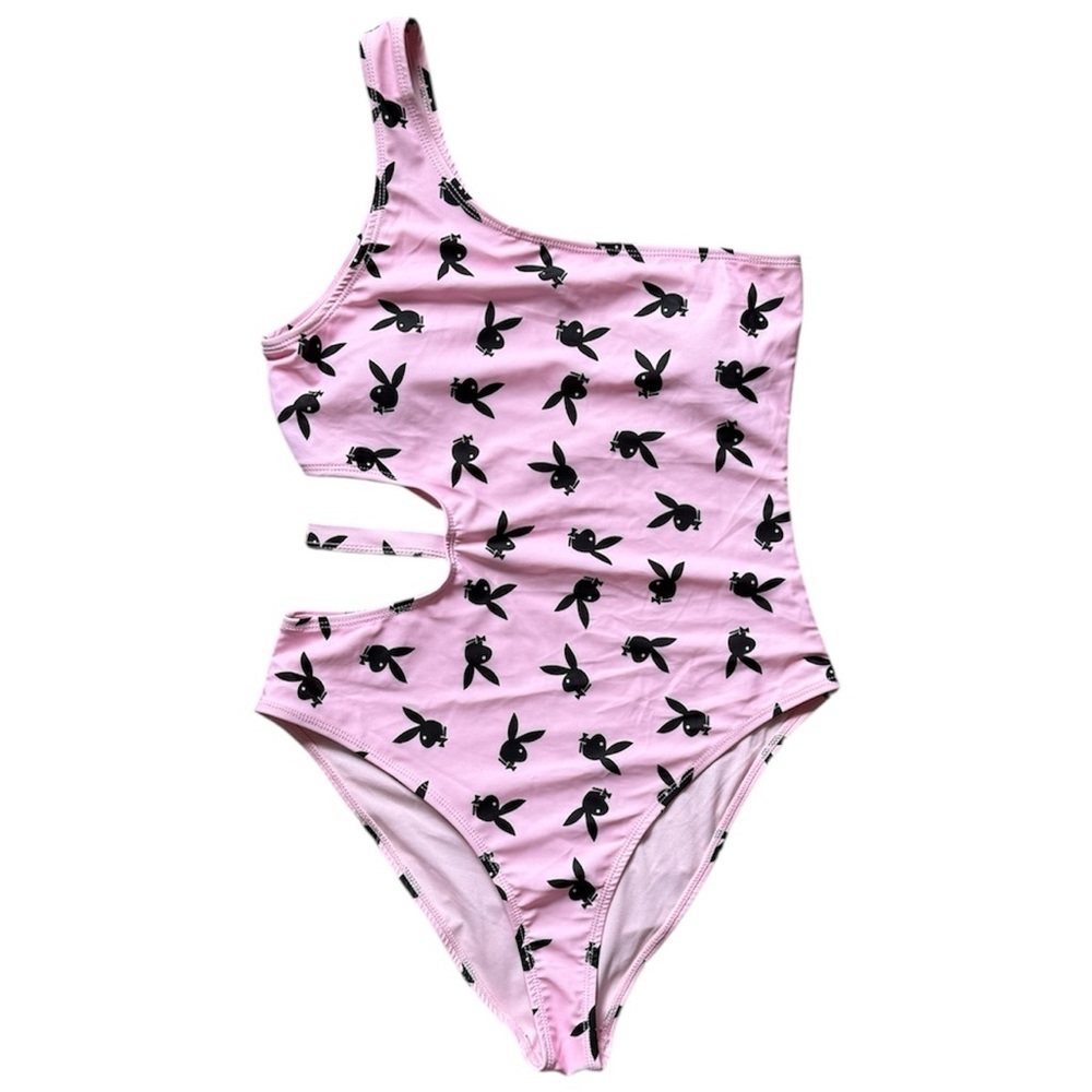 PLAYBOY Pink and Black One Piece Swimsuit